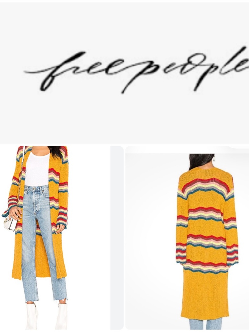 Free People | Winding Road  Multi-Stripe Long Open Cardigan Sweater